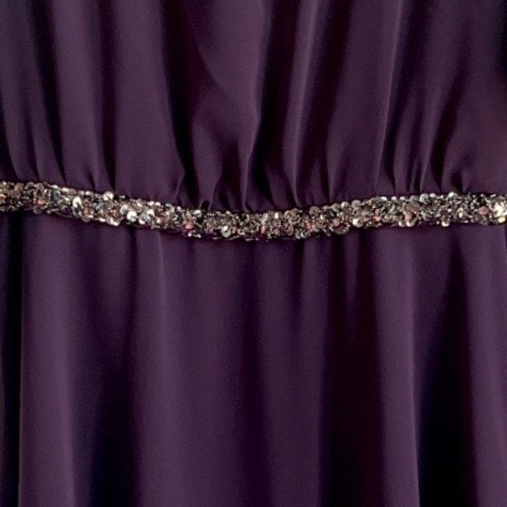 Joseph Ribkoff Amethyst Embellished Chiffon Layered A-Line Dress - Picture 8 of 13
